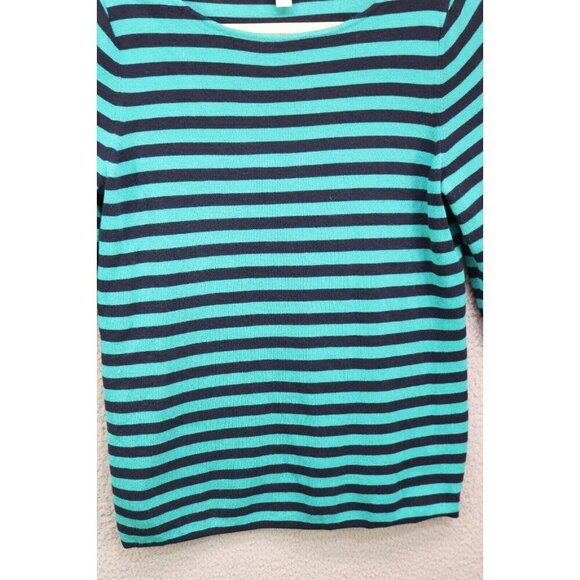J.Jill 3/4 Sleeve Striped Sweater-Size Medium - Picture 2 of 10